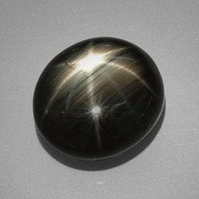 32,25 ctw natürlicher schwarzer Stern-Saphir, Oval Schliff, Lichtundurchlässig