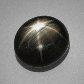 32,25 ctw natürlicher schwarzer Stern-Saphir, Oval Schliff, Lichtundurchlässig