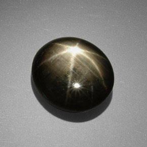 9,85 ctw natürlicher schwarzer Stern-Saphir, Oval Schliff, Lichtundurchlässig