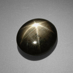 9,85 ctw natürlicher schwarzer Stern-Saphir, Oval Schliff, Lichtundurchlässig