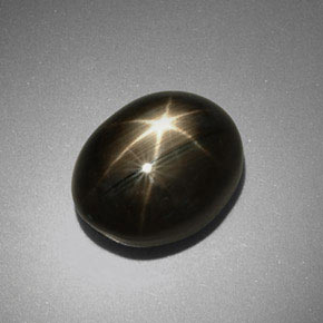 9,92 ctw natürlicher schwarzer Stern-Saphir, Oval Schliff, Lichtundurchlässig