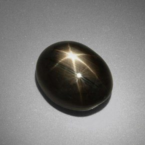 9,92 ctw natürlicher schwarzer Stern-Saphir, Oval Schliff, Lichtundurchlässig