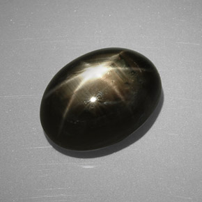 9,24 ctw natürlicher schwarzer Stern-Saphir, Oval Schliff, Lichtundurchlässig