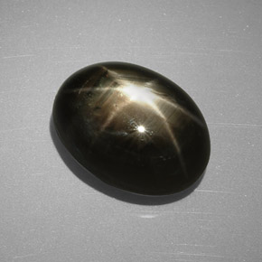 9,24 ctw natürlicher schwarzer Stern-Saphir, Oval Schliff, Lichtundurchlässig