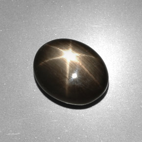 6,17 ctw natürlicher schwarzer Stern-Saphir, Oval Schliff, Lichtundurchlässig