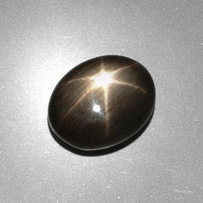 6,17 ctw natürlicher schwarzer Stern-Saphir, Oval Schliff, Lichtundurchlässig