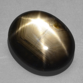 20,32 ctw natürlicher schwarzer Stern-Saphir, Oval Schliff, Lichtundurchlässig