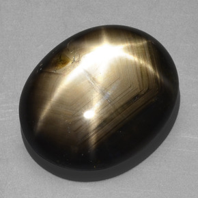 20,32 ctw natürlicher schwarzer Stern-Saphir, Oval Schliff, Lichtundurchlässig