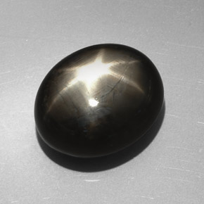 27,17 ctw natürlicher schwarzer Stern-Saphir, Oval Schliff, Lichtundurchlässig