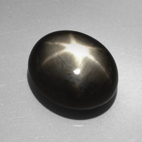 27,17 ctw natürlicher schwarzer Stern-Saphir, Oval Schliff, Lichtundurchlässig