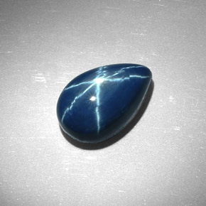 7,22 ctw natürlicher blauer Stern-Saphir, Birnenform, Lichtundurchlässig