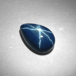 7,22 ctw natürlicher blauer Stern-Saphir, Birnenform, Lichtundurchlässig