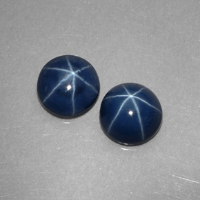  ct natürliche blauer Stern-Saphir-Edelsteine, Rundschliff, Lichtundurchlässig