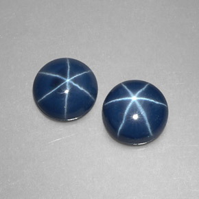  ct natürliche blauer Stern-Saphir-Edelsteine, Rundschliff, Lichtundurchlässig