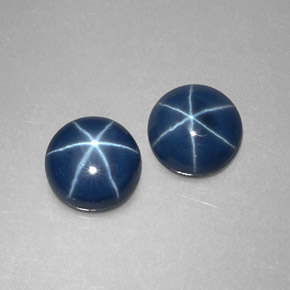  ct natürliche blauer Stern-Saphir-Edelsteine, Rundschliff, Lichtundurchlässig