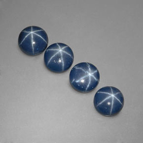  ct natürliche blauer Stern-Saphir-Edelsteine, Rundschliff, Lichtundurchlässig