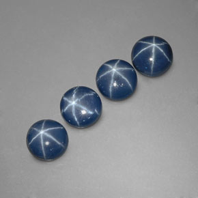  ct natürliche blauer Stern-Saphir-Edelsteine, Rundschliff, Lichtundurchlässig