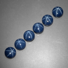  ct natürliche blauer Stern-Saphir-Edelsteine, Rundschliff, Lichtundurchlässig