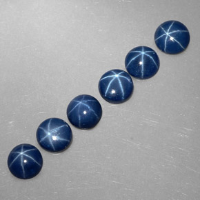  ct natürliche Blau Sternsaphir-Edelsteine, Rund Schliff, Lichtundurchlässig