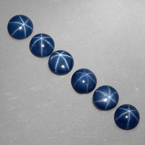  ct natürliche Blau Sternsaphir-Edelsteine, Rund Schliff, Lichtundurchlässig