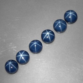  ct natürliche Blau Sternsaphir-Edelsteine, Rund Schliff, Lichtundurchlässig