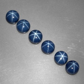  ct natürliche Blau Sternsaphir-Edelsteine, Rund Schliff, Lichtundurchlässig