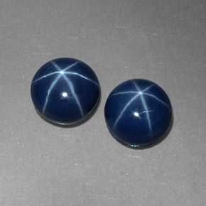  ct natürliche blauer Stern-Saphir-Edelsteine, Rundschliff, Lichtundurchlässig