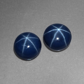  ct natürliche blauer Stern-Saphir-Edelsteine, Rundschliff, Lichtundurchlässig