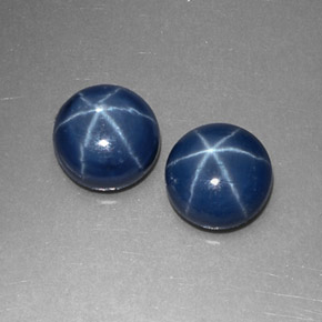  ct natürliche blauer Stern-Saphir-Edelsteine, Rundschliff, Lichtundurchlässig