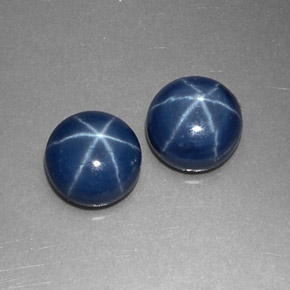  ct natürliche blauer Stern-Saphir-Edelsteine, Rundschliff, Lichtundurchlässig