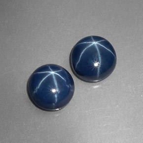  ct natürliche blauer Stern-Saphir-Edelsteine, Rundschliff, Lichtundurchlässig