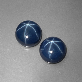 ct natürliche blauer Stern-Saphir-Edelsteine, Rundschliff, Lichtundurchlässig