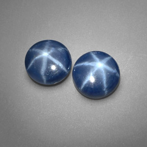  ct natürliche blauer Stern-Saphir-Edelsteine, Rundschliff, Lichtundurchlässig