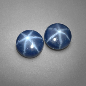  ct natürliche blauer Stern-Saphir-Edelsteine, Rundschliff, Lichtundurchlässig