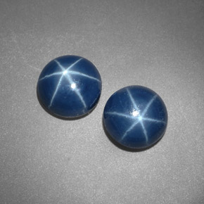  ct natürliche blauer Stern-Saphir-Edelsteine, Rundschliff, Lichtundurchlässig