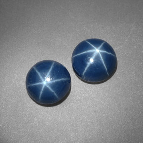  ct natürliche blauer Stern-Saphir-Edelsteine, Rundschliff, Lichtundurchlässig