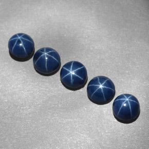  ct natürliche blauer Stern-Saphir-Edelsteine, Rundschliff, Lichtundurchlässig