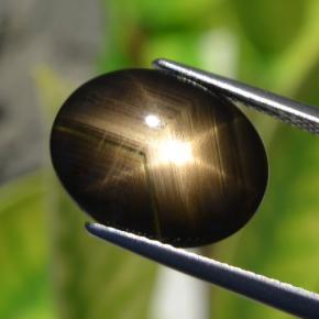6,32 ctw natürlicher schwarzer Stern-Saphir, Oval Schliff, Lichtundurchlässig