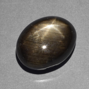 10,43 ctw natürlicher schwarzer Stern-Saphir, Oval Schliff, Lichtundurchlässig