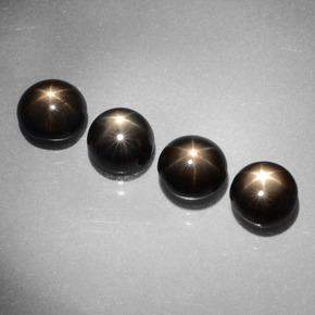  ct natürliche Schwarz Sternsaphir-Edelsteine, Rund Schliff, Lichtundurchlässig