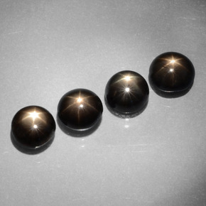  ct natürliche Schwarz Sternsaphir-Edelsteine, Rund Schliff, Lichtundurchlässig