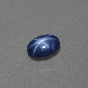 0,50 ctw natürlicher blauer Stern-Saphir, Oval Schliff, Lichtundurchlässig