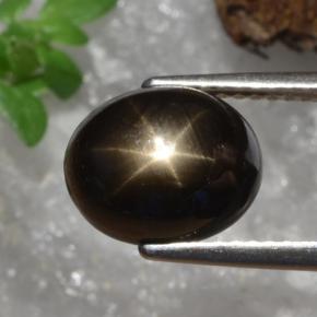 4,91 ctw natürlicher schwarzer Stern-Saphir, Oval Schliff, Lichtundurchlässig
