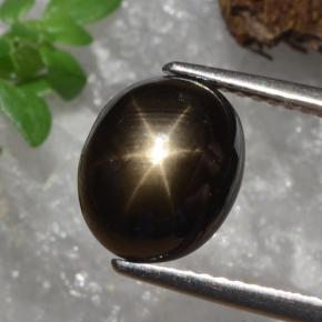 4,91 ctw natürlicher schwarzer Stern-Saphir, Oval Schliff, Lichtundurchlässig