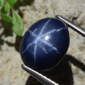 4,81 ctw natürlicher blauer Stern-Saphir, Oval Schliff, Lichtundurchlässig