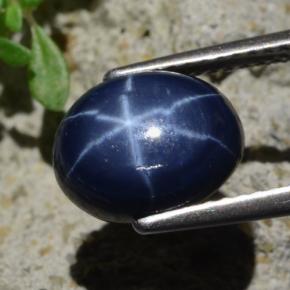 4,81 ctw natürlicher blauer Stern-Saphir, Oval Schliff, Lichtundurchlässig