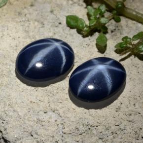 4,31 ct natürliche blauer Stern-Saphir-Edelsteine, Oval Schliff, Lichtundurchlässig