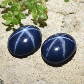 4,28 ct natürliche blauer Stern-Saphir-Edelsteine, Oval Schliff, Lichtundurchlässig