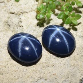 4,28 ct natürliche blauer Stern-Saphir-Edelsteine, Oval Schliff, Lichtundurchlässig
