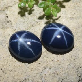 4,44 ct natürliche blauer Stern-Saphir-Edelsteine, Oval Schliff, Lichtundurchlässig